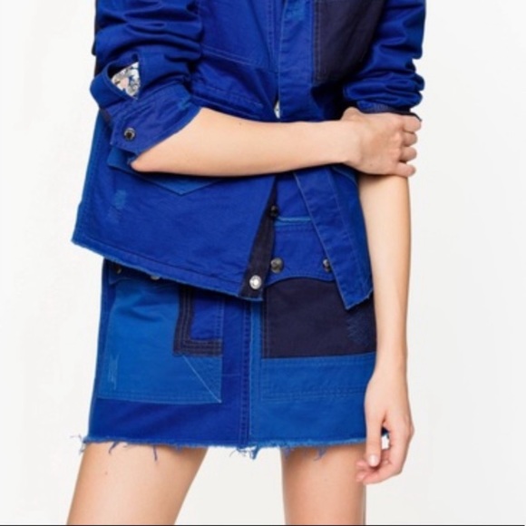 Zadig & Voltaire Janis Grunge Cotton Patchwork Mini Skirt - Medium Size 38 - Picture 2 of 16